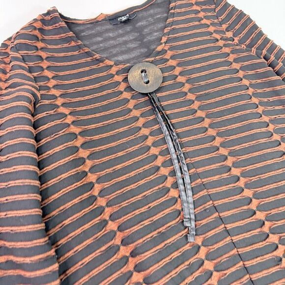 Kaktus Sweater Women Small Lagenlook Black  3/4 Sleeve Button Tassel Fall Winter - Picture 2 of 10